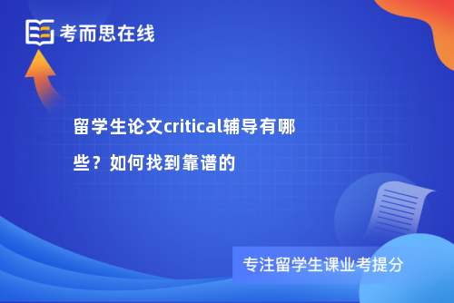 留学生论文critical辅导有哪些？如何找到靠谱的