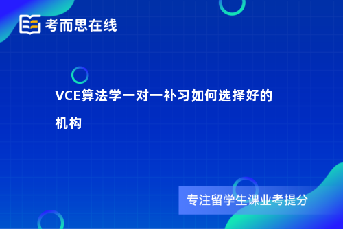 VCE算法学一对一补习如何选择好的机构