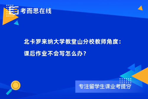 北卡罗来纳大学教堂山分校教师角度：课后作业不会写怎么办？