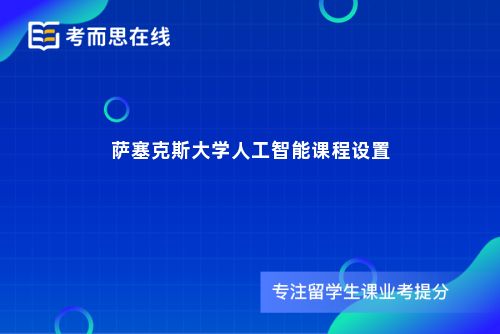 萨塞克斯大学人工智能课程设置