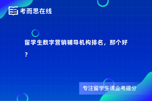 留学生数字营销辅导机构排名，那个好？