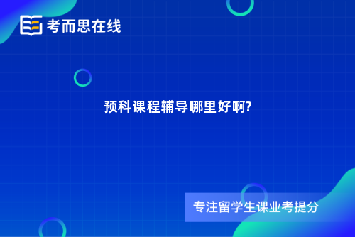 预科课程辅导哪里好啊?