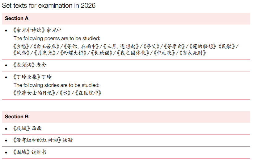 2024年CIE考试局A-level中文考试大纲解读