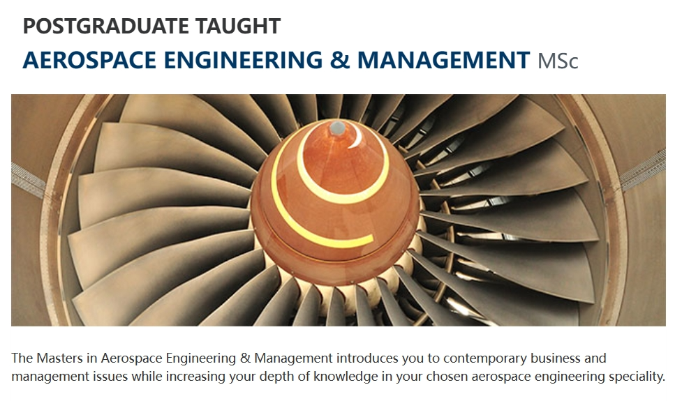 格拉斯哥大学Aerospace Engineering & Management硕士课程学什么?