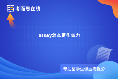 essay怎么写作省力