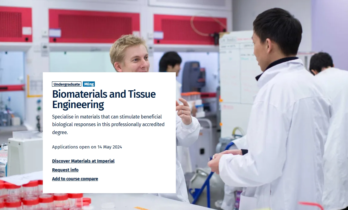 帝国理工学院BiomaterialsandTissueEngineering预习重点课程