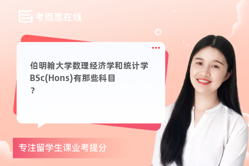 伯明翰大学数理经济学和统计学BSc(Hons)有那些科目？