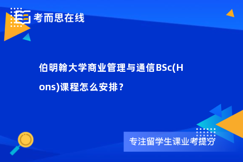 伯明翰大学商业管理与通信BSc(Hons)课程怎么安排？