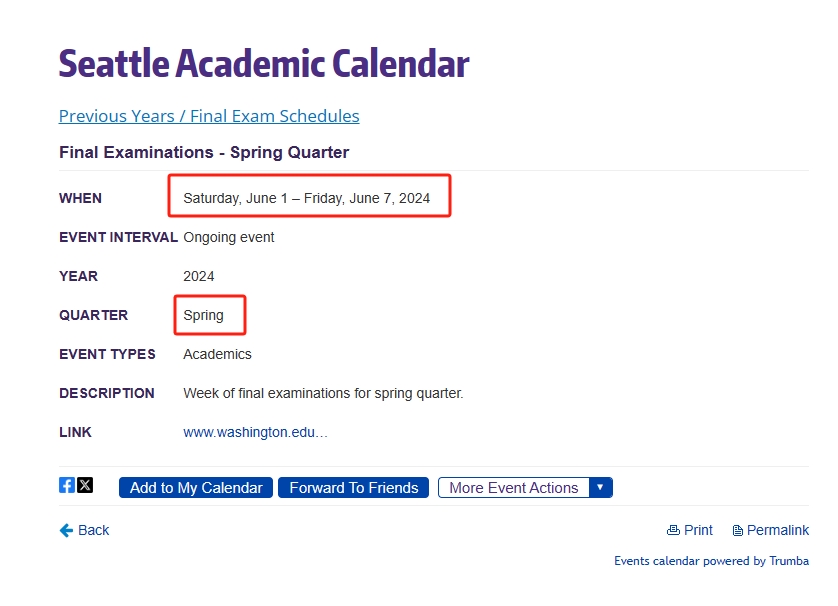 2024华盛顿大学春季学期期末考试时间安排及备考指南