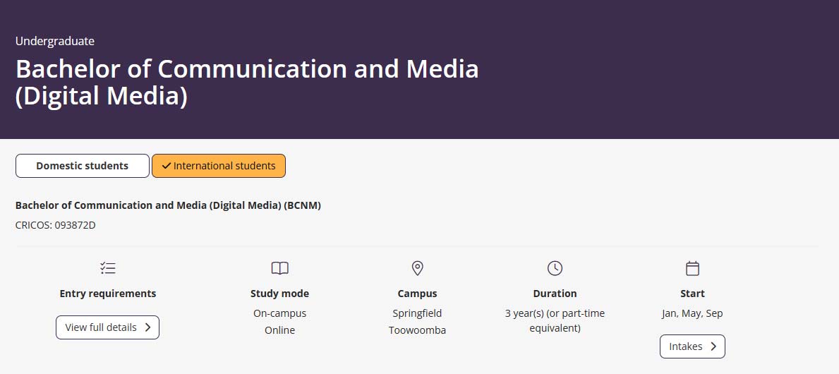 南昆士兰大学Digital Media前置课程有哪些?选课前必读!