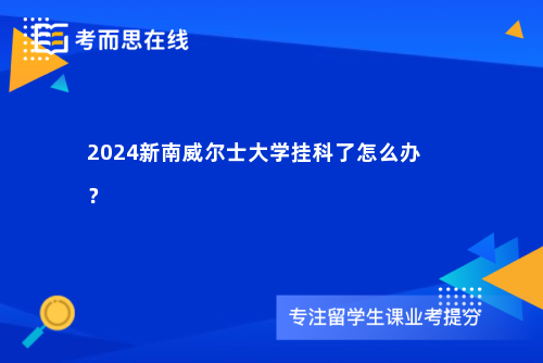 2024新南威尔士大学挂科了怎么办？