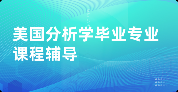 美国分析学毕业专业课程辅导