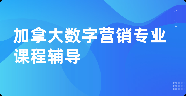 加拿大数字营销专业课程辅导