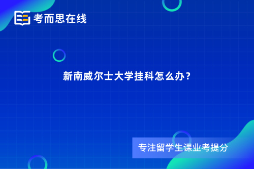 新南威尔士大学挂科怎么办？