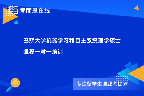 巴斯大学机器学习和自主系统理学硕士课程一对一培训