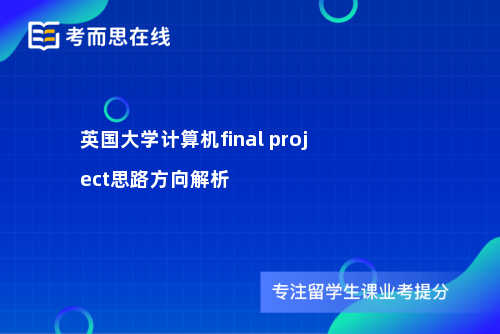 英国大学计算机final project思路方向解析
