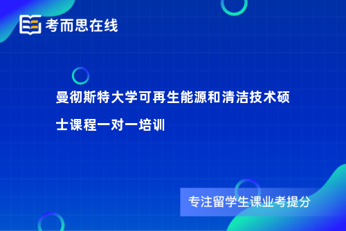 曼彻斯特大学可再生能源和清洁技术硕士课程一对一培训