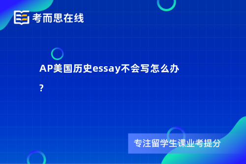 AP美国历史essay不会写怎么办?