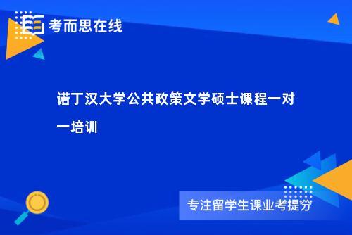 诺丁汉大学公共政策文学硕士课程一对一培训