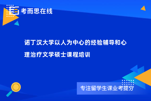 诺丁汉大学以人为中心的经验辅导和心理治疗文学硕士课程培训