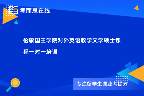 伦敦国王学院对外英语教学文学硕士课程一对一培训