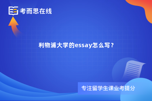 利物浦大学的essay怎么写？