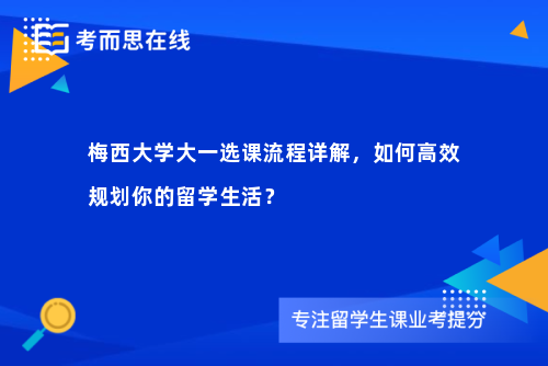 梅西大学大一选课流程详解，如何高效规划你的留学生活？
