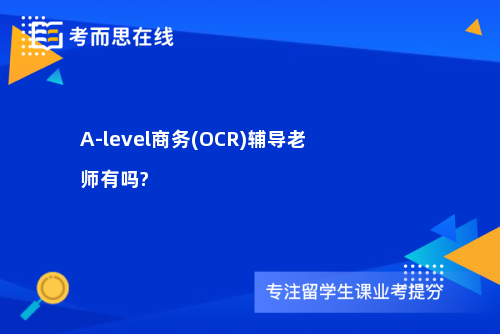 A-level商务(OCR)辅导老师有吗?