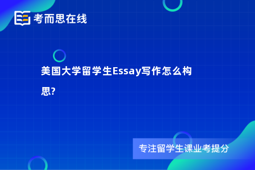 美国大学留学生Essay写作怎么构思?