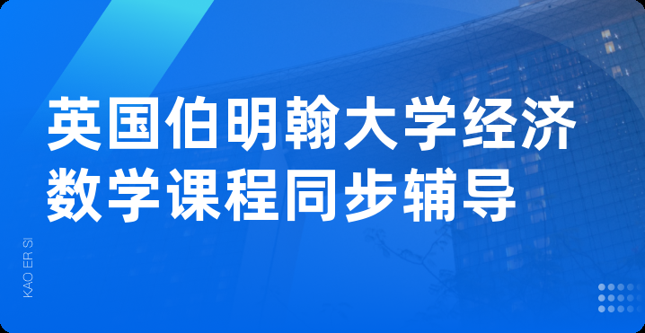 英国伯明翰大学经济数学课程同步辅导