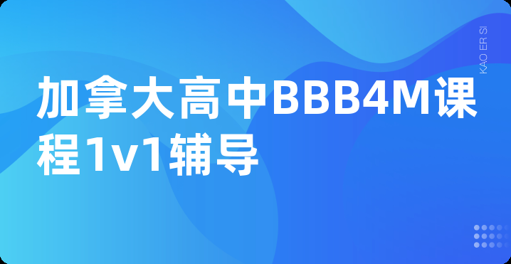 加拿大高中BBB4M课程1v1辅导