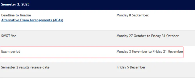 墨尔本大学Final辅导：25S2期末考试表怎么查询？考试注意事项有哪些？