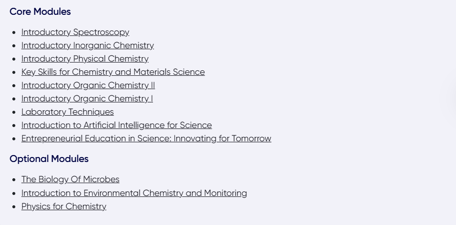 西交利物浦大学应用化学本科四年课程结构包括哪些？