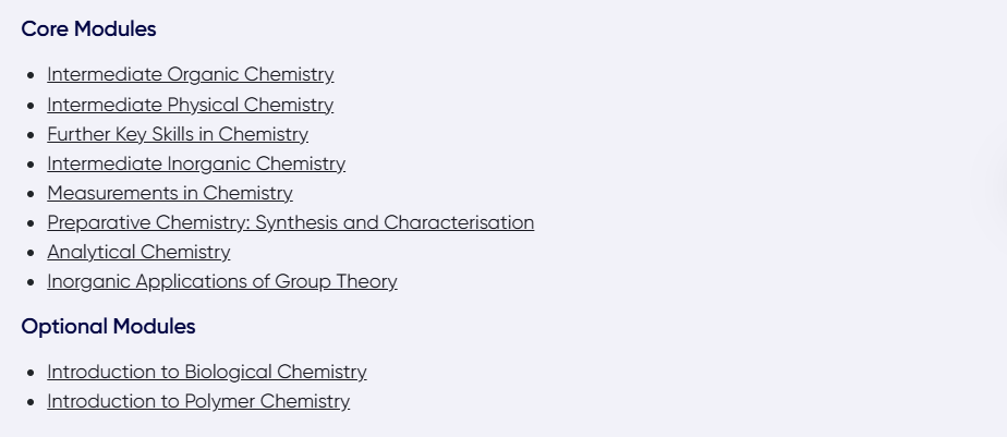 西交利物浦大学应用化学本科四年课程结构包括哪些？