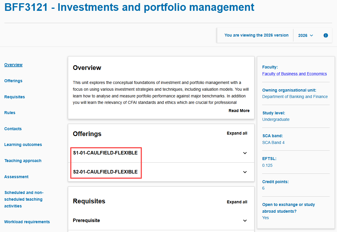 2026S1莫纳什大学选课关键时间节点不错过！（内含超全选课流程）