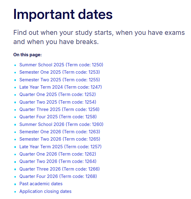 UoA奥克兰大学2025-2026学年校历最新安排！