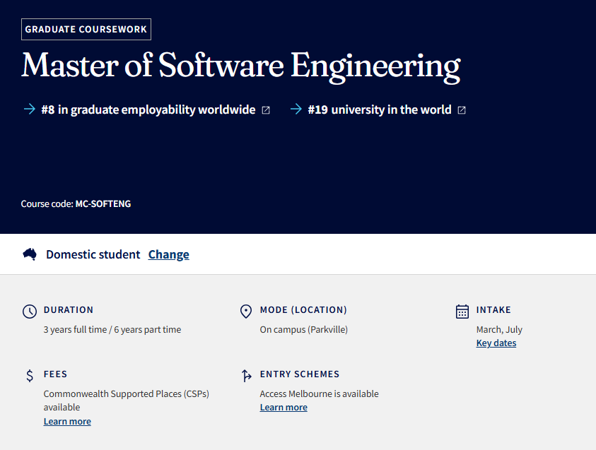墨尔本大学软件工程专业选课要求有哪些?热门选修课程有推荐的吗? 墨尔本大学软件工程专业选课要求有哪些?热门选修课程有推荐的吗?