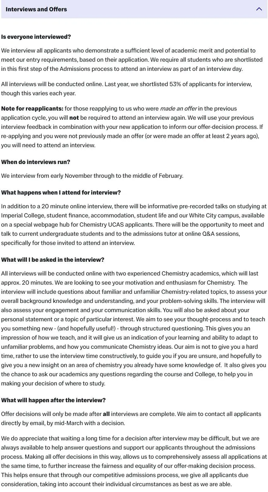 帝国理工学院2026年秋季入学面试时间最新安排+面试要求！