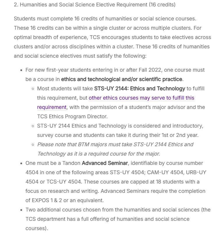 NYU纽约大学人文与社会科学选修要求是什么？选修课程有哪些？