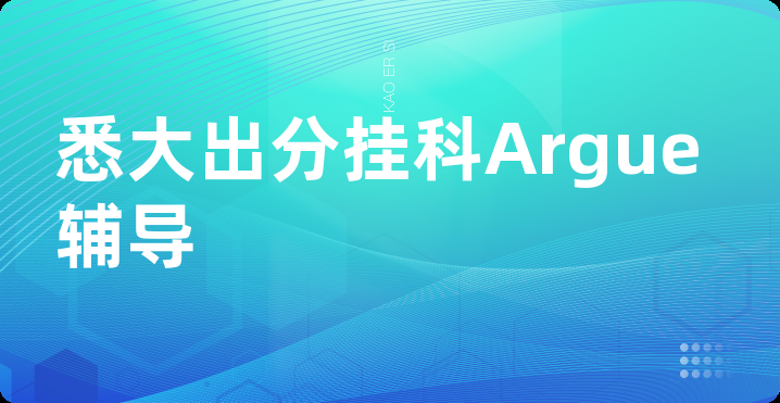 悉大出分挂科Argue辅导