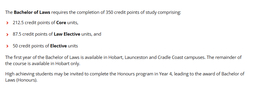 塔斯马尼亚大学法学本科选课辅导：选课学分如何规划？法律选修课有哪些？