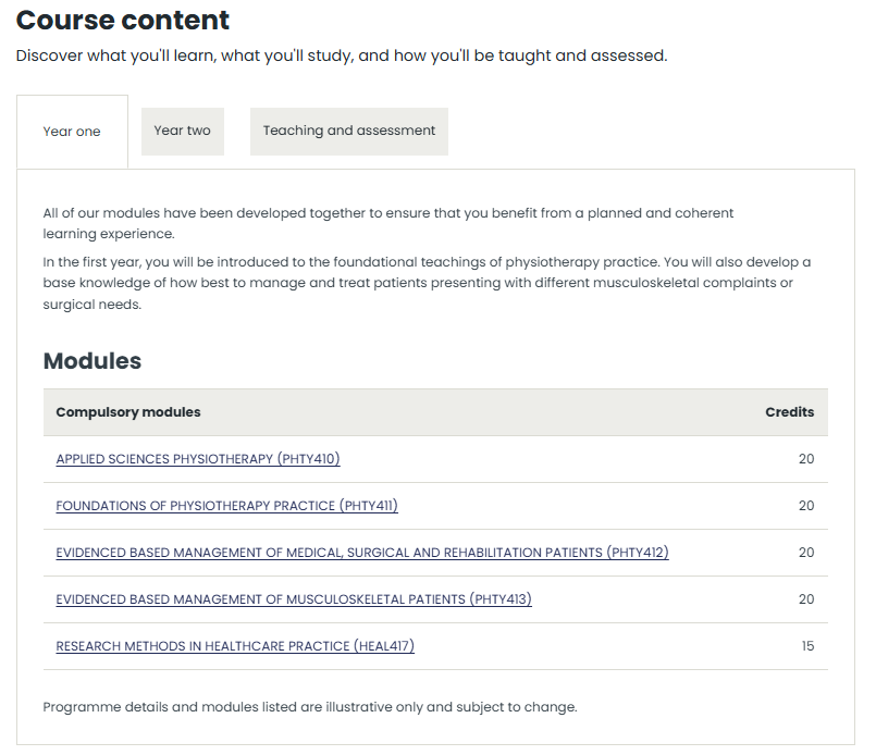 利物浦大学物理治疗硕士(Pre-registration)第一年课程主要预习哪些内容？