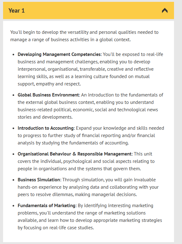 伯恩茅斯大学商业与管理大一需要重点预习哪些课程？