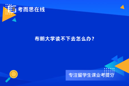 布朗大学读不下去怎么办？