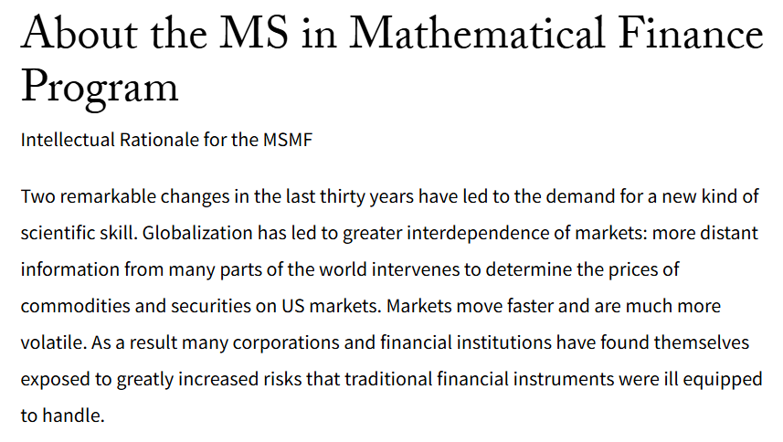 南加州大学数学金融硕士课程辅导：USC MSMF主要学哪些课程？