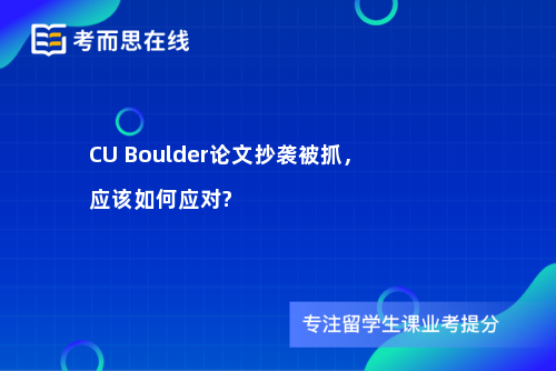 CU Boulder论文抄袭被抓，应该如何应对?