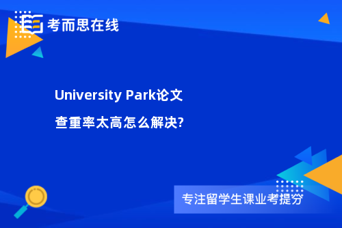 University Park论文查重率太高怎么解决?