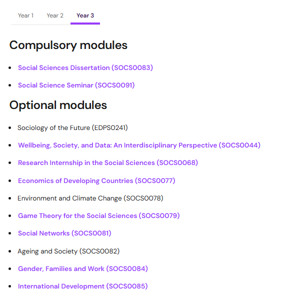 UCL Social Sciences BSc选课结构+选修课程盘点！