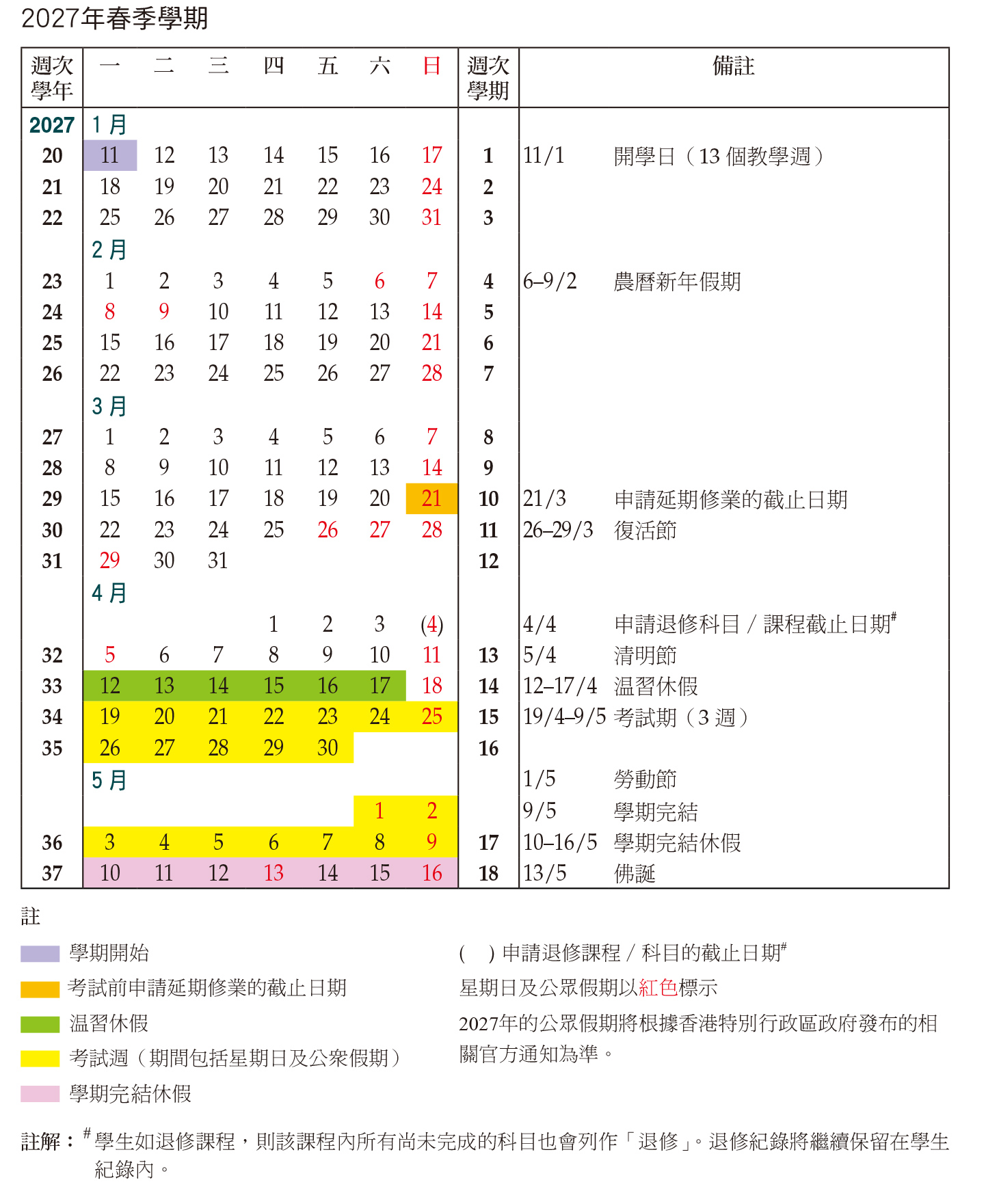 香港都会大学2026-2027学年校历完整版，留学生必看！
